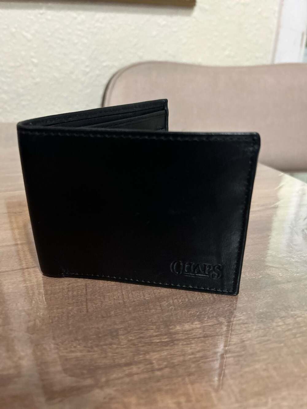 Chaps Men's Black Genuine Leather Bifold Wallet